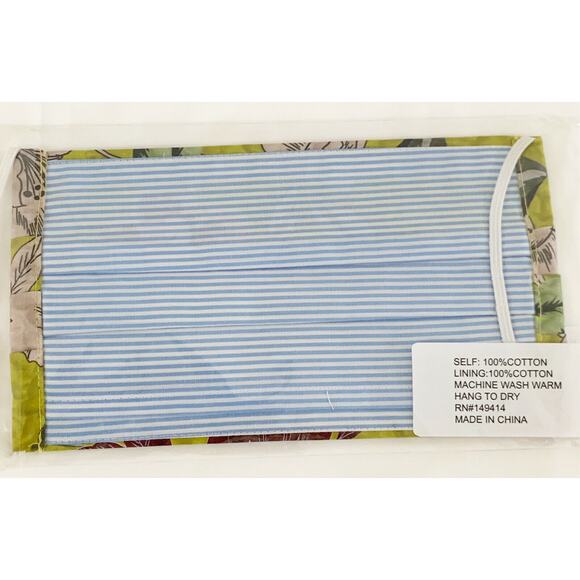 JOHNNY WAS Face Mask Designer Cotton Floral Filter Pocket Face Covering Washable - Picture 5 of 7